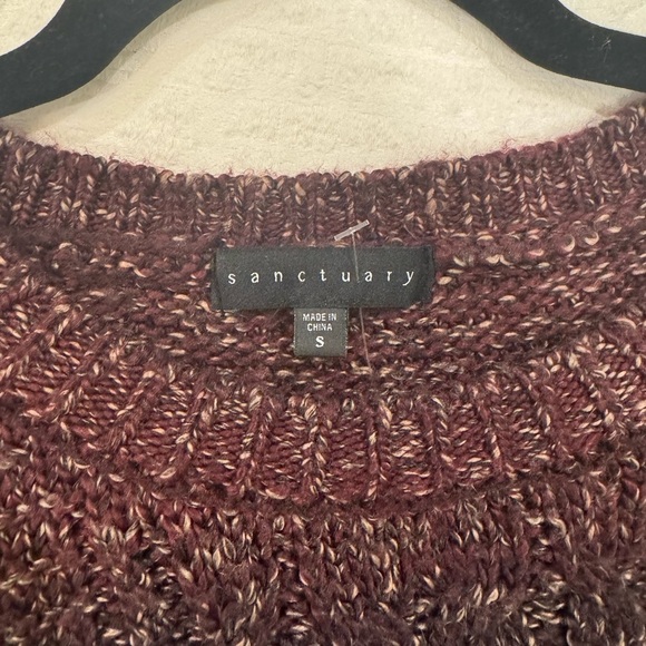 Sanctuary Women's ombré Maroon oversized Cable Knit Sweater - Picture 3 of 6